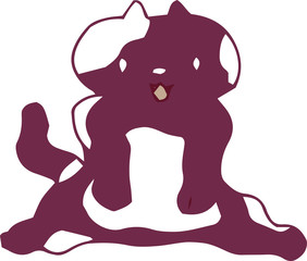 Poor hand-painted pretty cat illustration