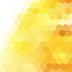 Abstract background consisting of yellow, white hexagons. Geometric design for business presentations or web template banner flyer. Vector illustration