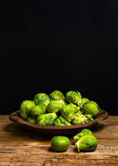 Brussels sprout vegetables in a bowl