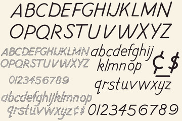 Collection of vector retro letters, font and alphabet