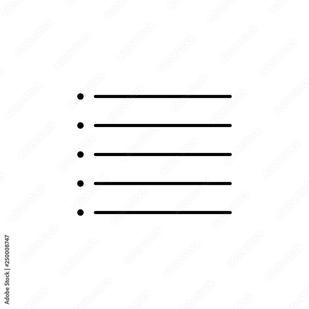 Poster format, list, text icon. element of text and typography for mobile concept and web apps icon. thin l