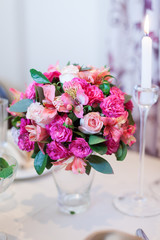 table setting flowers