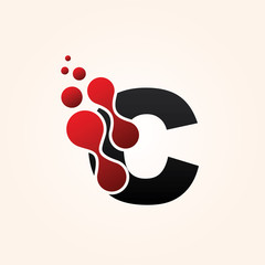 Dotted Techno C Letter Logo