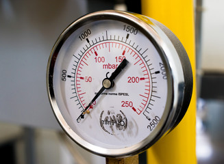 Measuring instruments in the factory.