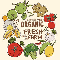 Fresh organic farm vegetables