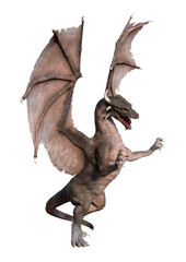 Fototapeta premium 3D Rendering Fairy Tale Dragon on White
