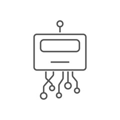 Robot head line icon. Signs and symbols can be used for web, logo, mobile app, UI, UX. Editable Stroke. EPS 10