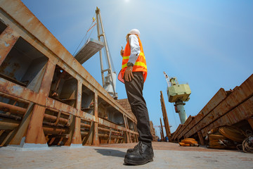 stevedore, loading master, port captain or supervisor in charge of command working on board the...