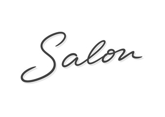 Salon vector lettering. Handwritten text label. Freehand typography design