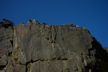 cliff rocks and blue sky