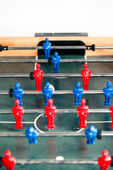 Table football game sport competition two competitors players on field