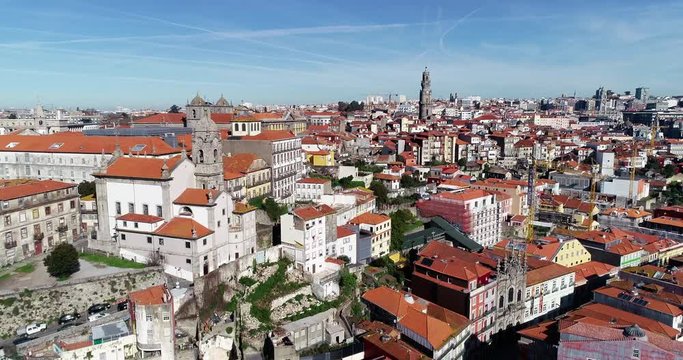 Aerial shot of Porto city.