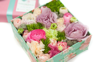 flowers in box