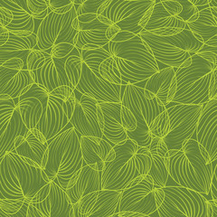 fresh green leaf bunches seamless print pattern