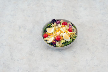 Dutch Mimolette egg pasta salad