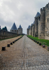 Fototapeta na wymiar Inside of Carcassonne