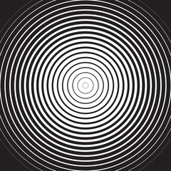 Black and white concentric line circle background or ripple effect