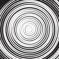 Obraz premium Black and white concentric line circle background or ripple effect