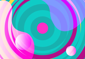 Liquid elements, mixed color plastic shapes or organic bubbles