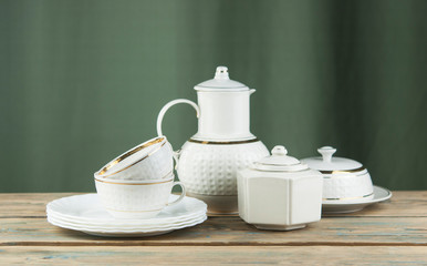 Kitchen accessories on the wooden table