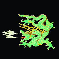 This is a traditionally Chinese ornament with a dragon and clouds.The dragon is the highest ranking animal in the Chinese animal hierarchy. It also represents a state symbol that is an emperor's role.