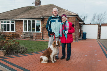 Portrait of a Senior Couple and Their Dog