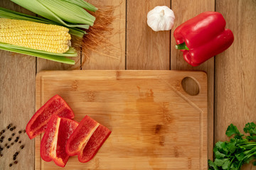 fresh vegetables on a chopping board