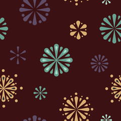 Vector Folklore Rosettes Pysanky seamless pattern background. Perfect for fabric, scrapbooking and wallpaper projects.	