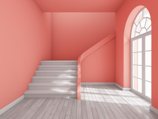 Architectural design of corridor with staircase