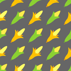 Banana and corn pattern seamless. Fruit background. Ripe fetus texture