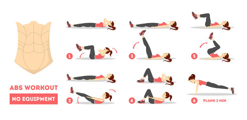 ABS workout for women. Exercise for perfect body
