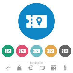 discount coupon location flat round icons