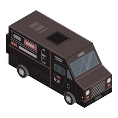 Fototapeta premium Black drink truck icon. Isometric of black drink truck vector icon for web design isolated on white background