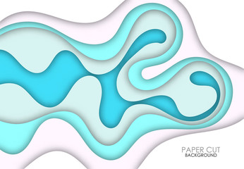 Paper cut background. Abstract realistic paper decoration for design textured. 3d Relief. Carving art. Vector illustration. Cover layout design template.