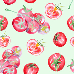 Watercolor wallpaper with red tomato