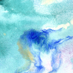 Abstract watercolor paper splash shapes isolated drawing. Illustration aquarelle for background.