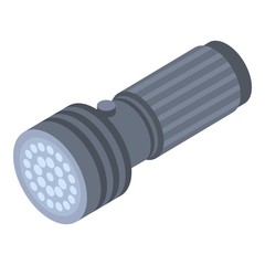 Led flashlight icon. Isometric of led flashlight vector icon for web design isolated on white background