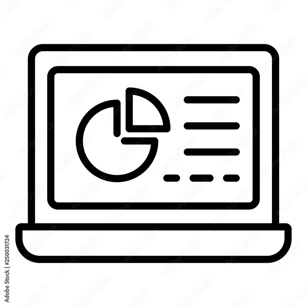 Poster computer finance report icon. outline computer finance report vector icon for web design isolated on