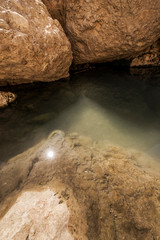 rocks in water, Ein Gedi, Israel