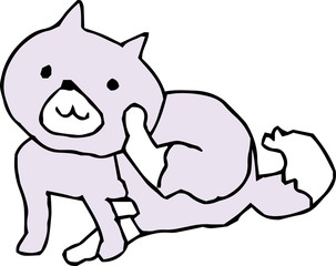 Poor hand-painted cute dog illustration