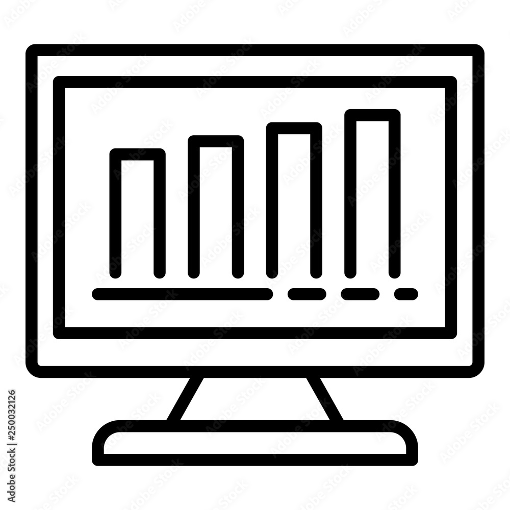Poster report graph monitor icon. outline report graph monitor vector icon for web design isolated on white