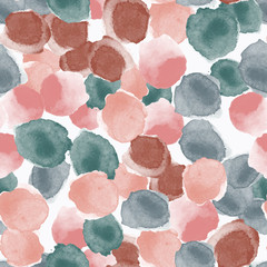 Abstract seamless pattern with colorful watercolor shapes made in vector