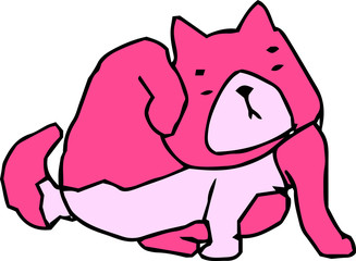 POP Bad hand-painted cute dog illustration