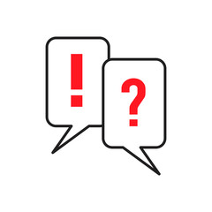 question mark and exclamation point, vector illustration