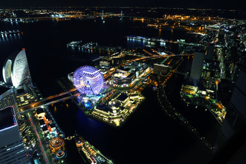 横浜ランドマークタワー展望台から見る横浜の夜景