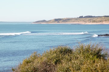 Australia coast line with white waves
