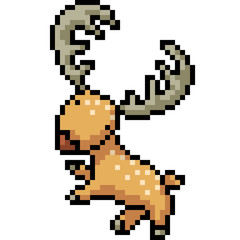 Fototapeta premium vector pixel art deer jump