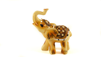 Porcelain elephant with a raised trunk