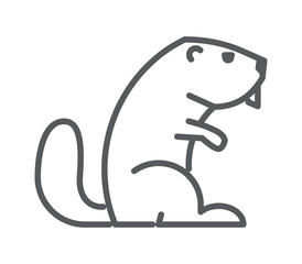 Vector line vector icon of beaver © karpenko_ilia
