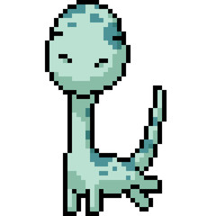 Obraz premium vector pixel art brachiosaurus